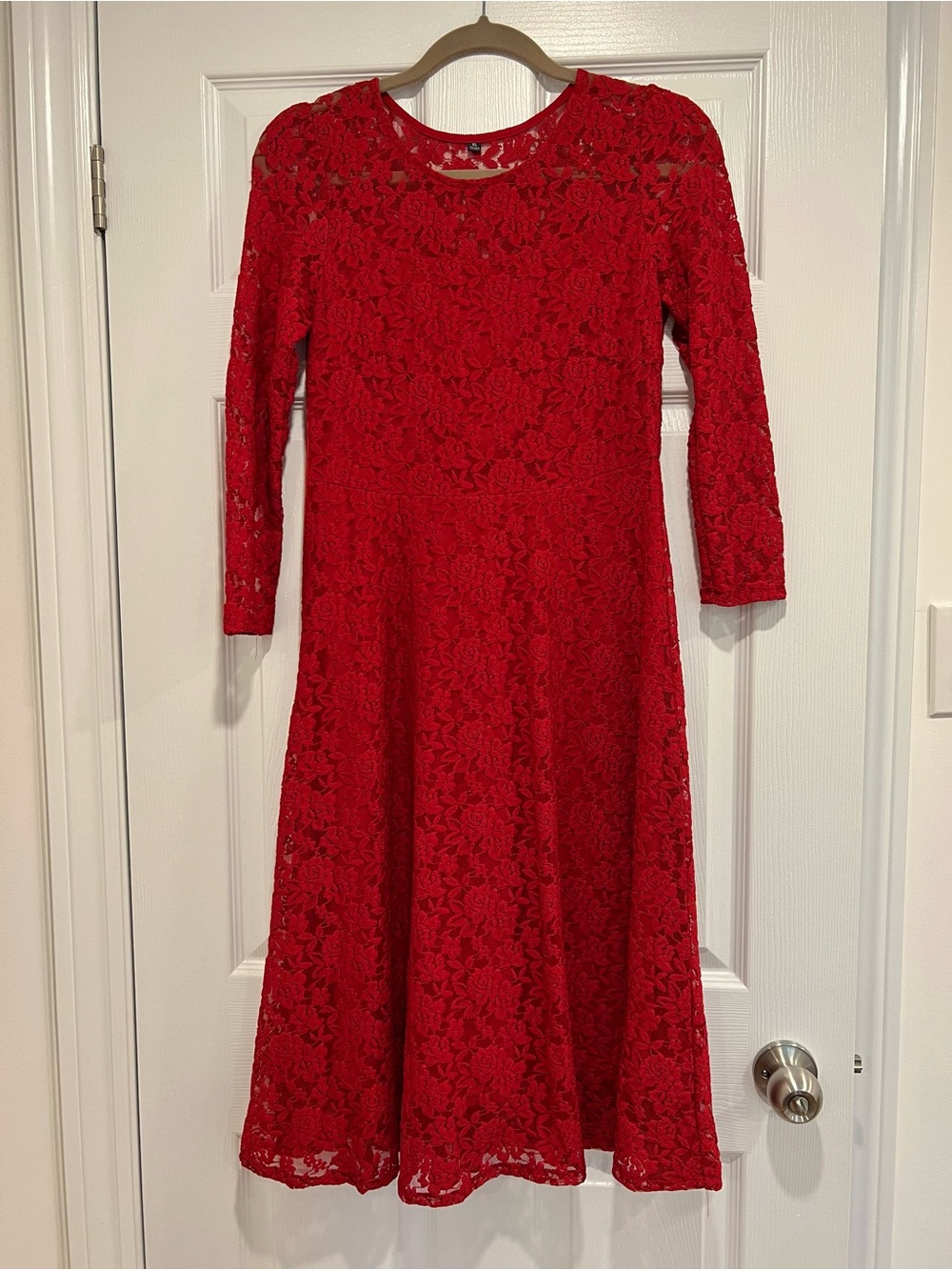 Red dress long sleeve size L